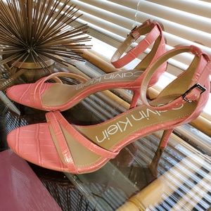 Calvin Klein Lali Coral Sandal heel size 8